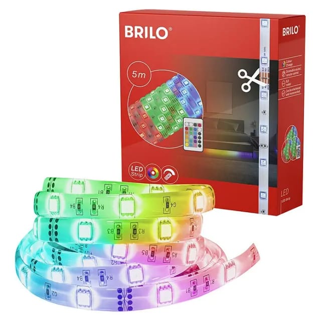 Briloner - leuchten, led Band 5m, 150 x rgb-led, 24 w, selbstklebend