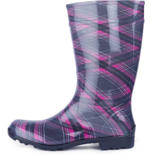 Ladeheid Damen Gummistiefel 100% Wasserdticht Regenstiefel Damen La-967 (violett/kariert, 37 Eu)