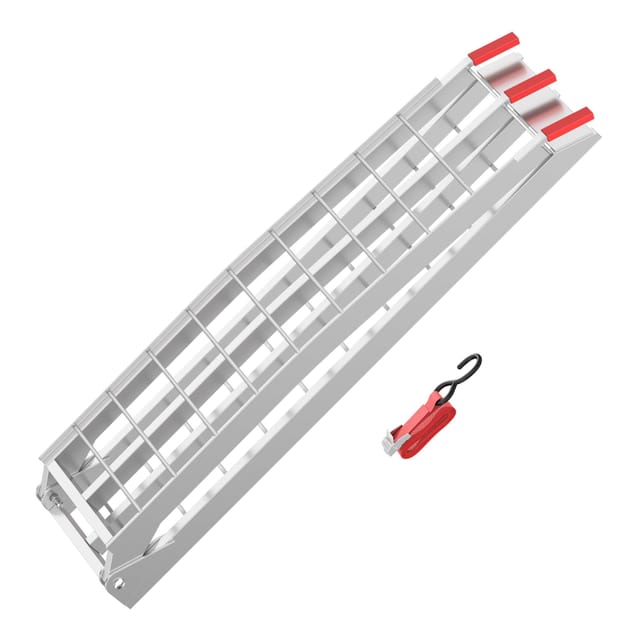 Wiltec - Auffahrrampe 226 cm 340 kg für atv Quad Motorrad, Aluminium Auffahrschiene faltbar, Verladerampe rutschsicher