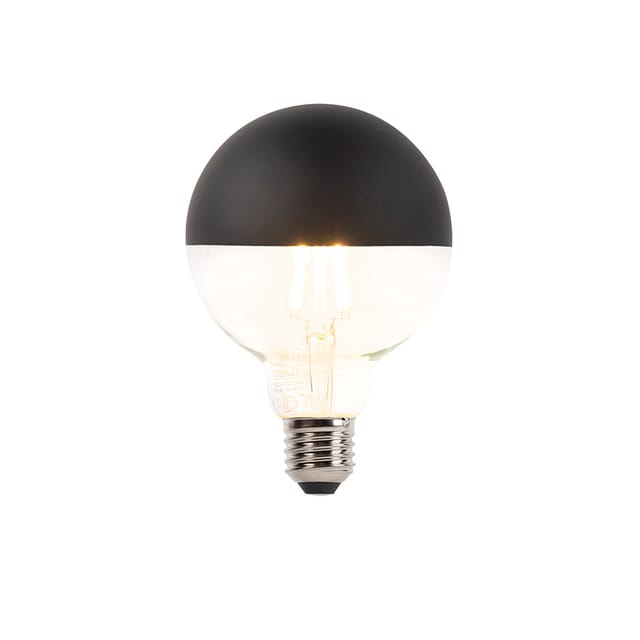 Luedd - E27 dimmbare LED-Filamentlampe Kopfspiegel G95 schwarz 550lm 2700K