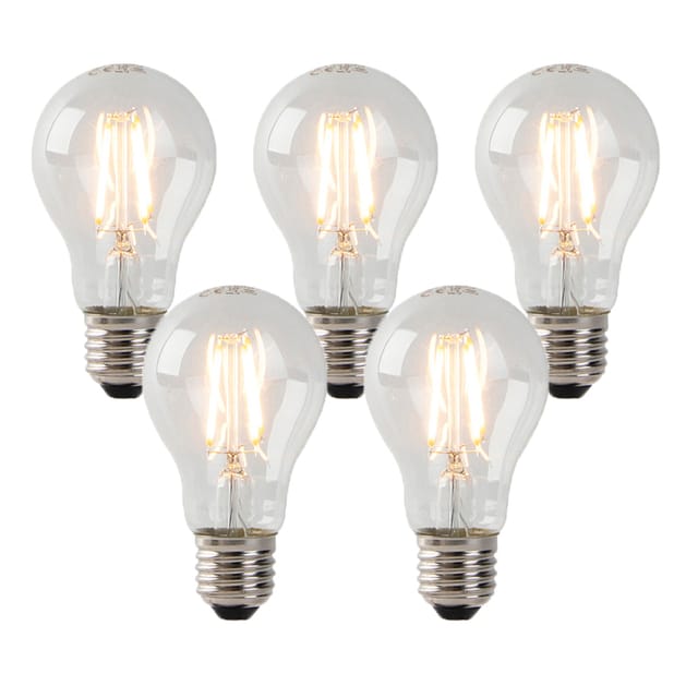 5er Set E27 led Glühlampen Klarglas 3W 250 lm 2200K