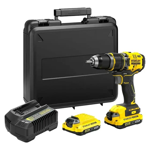 STANLEY SFMCD721D2K-QW V20 18V BRUSHLESS HAMMERBÖRSE MIT 2 BATTERIEN 2Ah