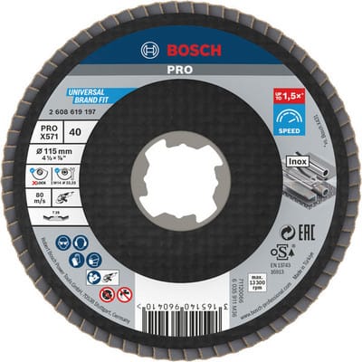 Bosch - Accessories 2608619197 Fächerschleifscheibe Durchmesser 115 mm Bohrungs-Ø 22.23 mm 1 St.