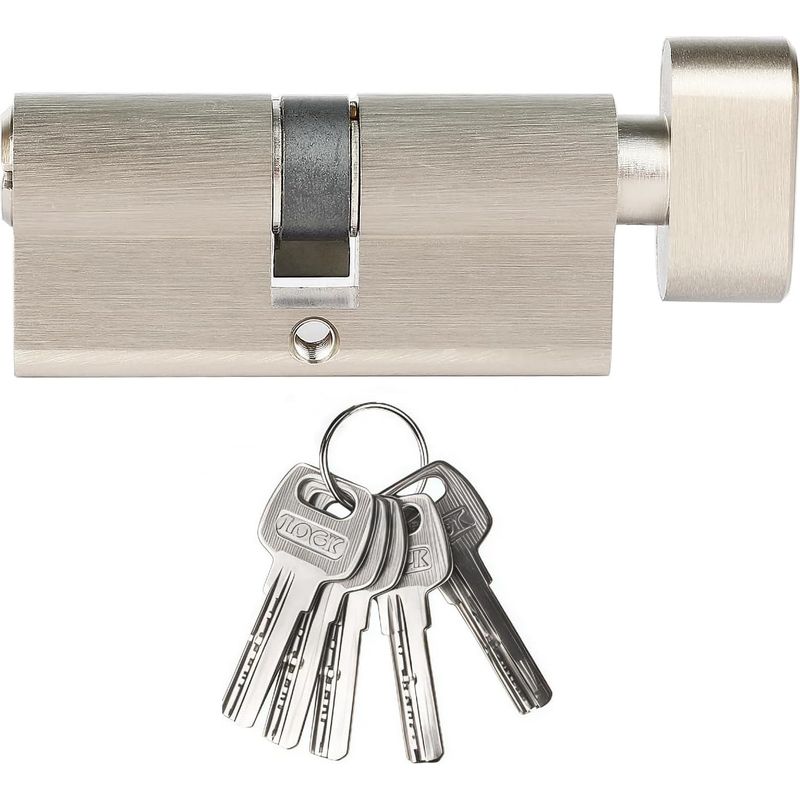 35t/35 (70 Mm) Nickel-türzylinderschloss, Mit Horizontalen Vertiefungen, Euro-zylinder Aus Aluminiumlegierung, Geeignet Für Verbundwerkstoffe Und Pvc