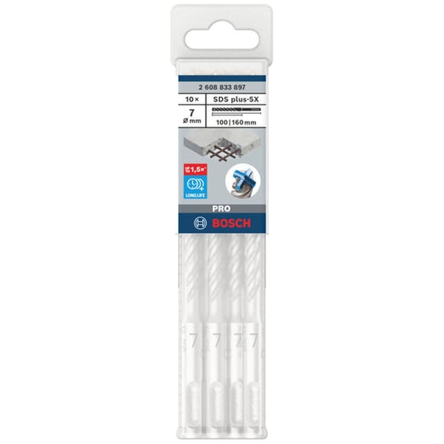 Pro sds plus-5X Hammerbohrer, 7 x 100 x 160 mm, 10-tlg.
