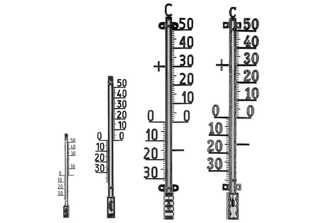 Herter - Innen/Außenthermometer Metall rostfrei 42cm