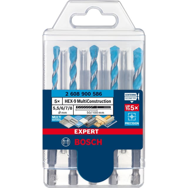 Bosch Accessories EXPERT MultiConstruction HEX-9 2608900586 Mehrzweckbohrer-Set 5teilig 5.5 mm, 6 m