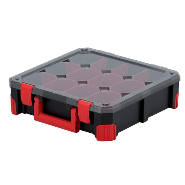 Sortimentskasten Sortierbox Kleinteilemagazin Organizer + Trennstege, Version: KTI4040S, 390 x 390 x 110 - Kistenberg