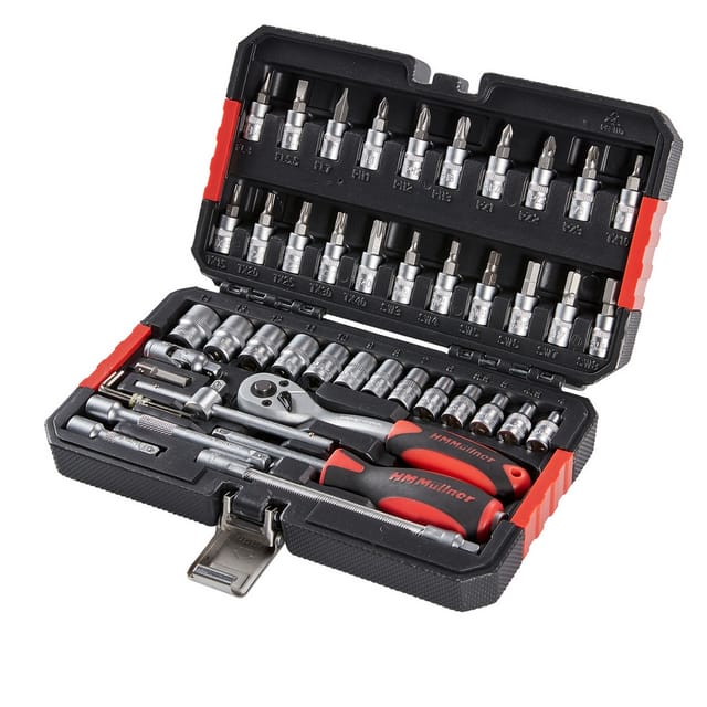 Hm Müllner - Steckschlüsselsatz 46-tlg. 1/4"-Vierkantantrieb 1/4"-Sechskantantrieb