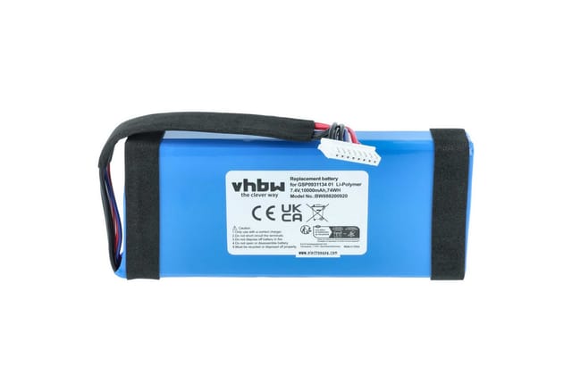 vhbw Akku kompatibel mit JBL Boombox, JEM3316, JEM3317, JEM3318 Lautsprecher Boxen Speaker (10000mAh, 7,4V, Li-Polymer)