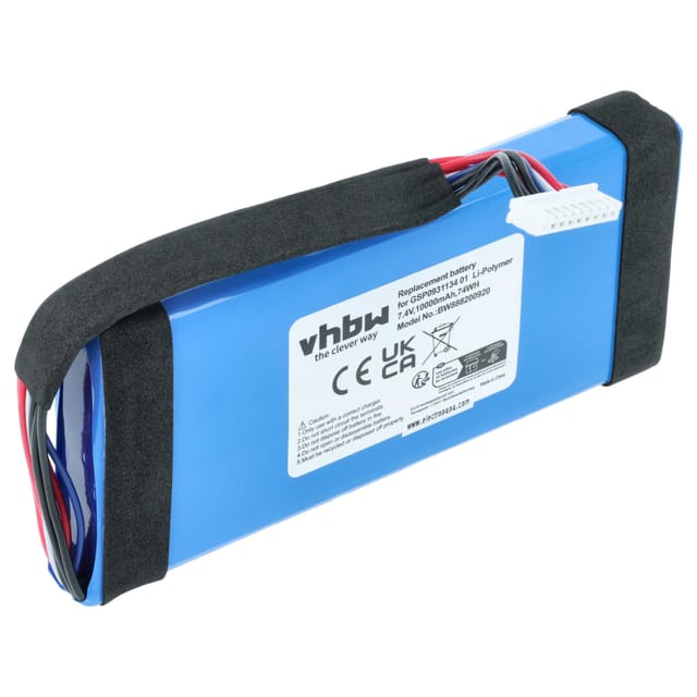 Vhbw - Akku Ersatz für jbl GSP0931134 01 für Lautsprecher Boxen Speaker (10000mAh, 7,4V, Li-Polymer)