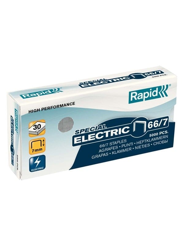 Rapid-Heftklammern strong elektrisch 66/7 verzinkt -Box von 5000-.