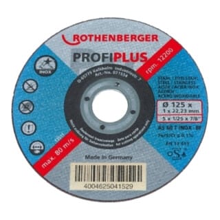 Rothenberger - Trennscheibe inox profi plus (115×1×22), 10 Stück - 071533D