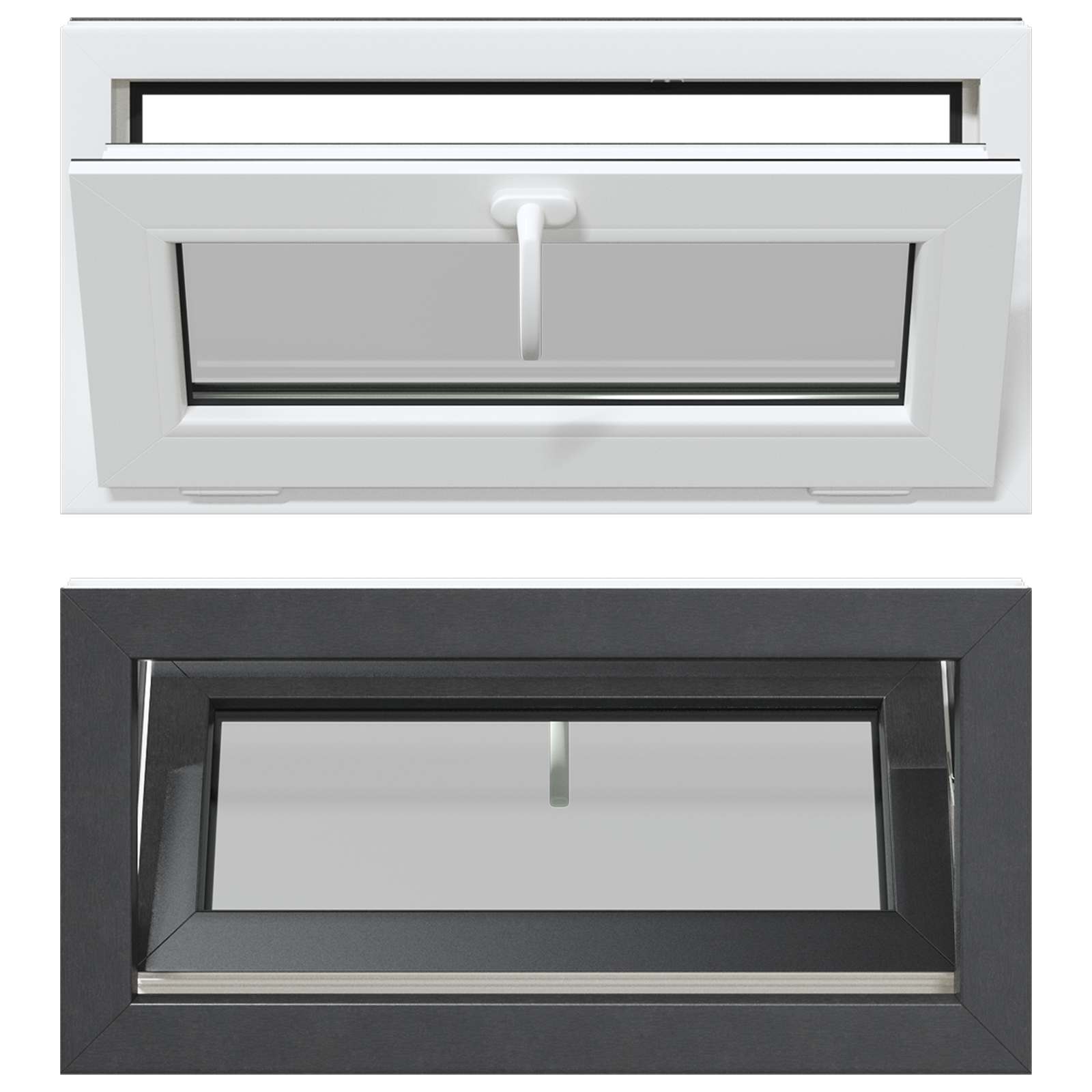 Kellerfenster Risor 80 X 40 Cm Pvc Und Klares, Glattes Glas Vidaxl