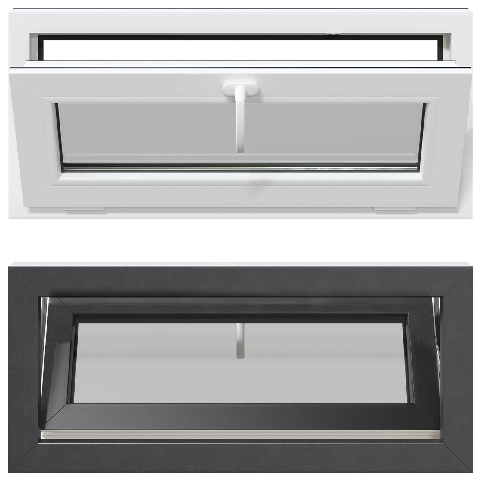 Kellerfenster Risor 90 X 40 Cm Pvc Und Klares, Glattes Glas Vidaxl