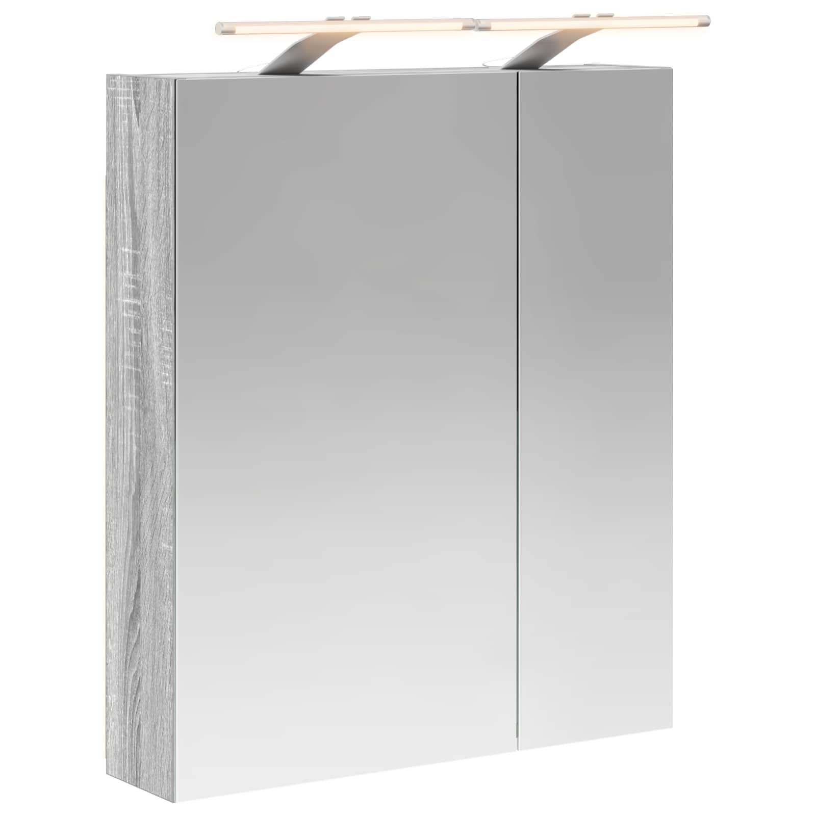 Badezimmerspiegelschrank Graues Sonoma 60 X 14,5 X 70 Cm Vidaxl