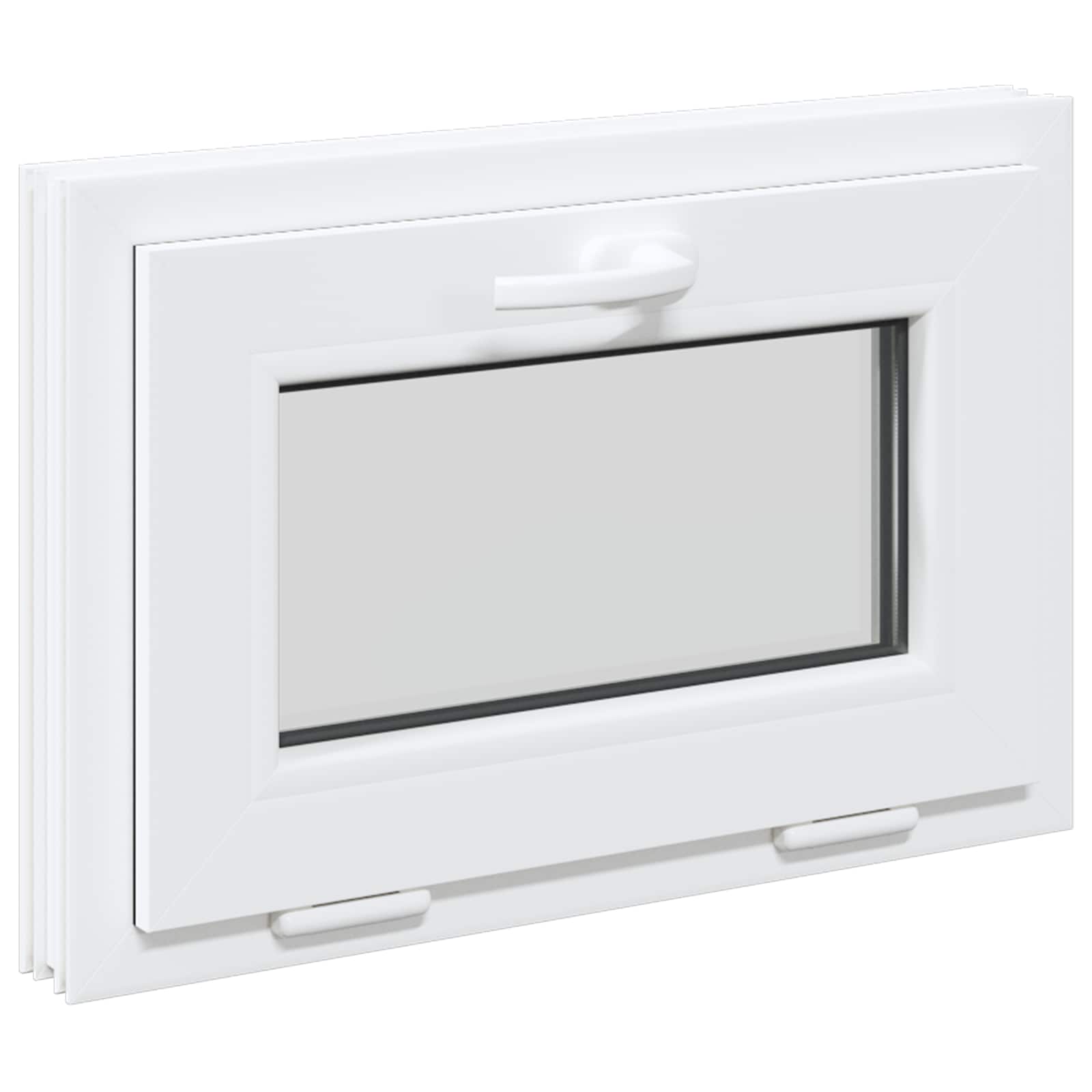 Kellerfenster Risor 60 X 40 Cm Pvc Und Klares, Glattes Glas Vidaxl