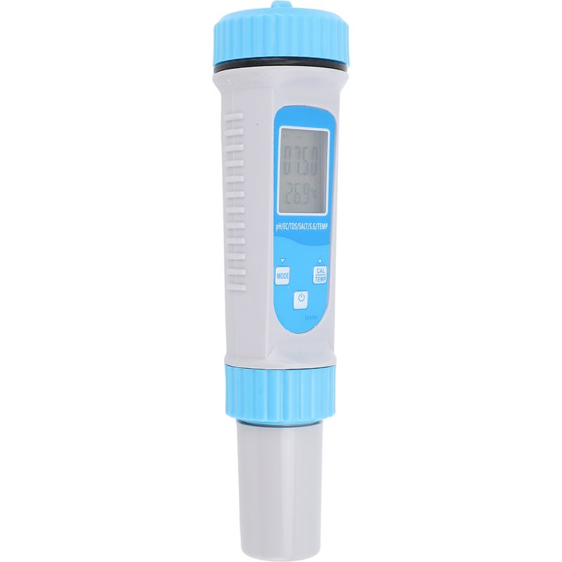 6-in-1 Digitaler Wasserqualitätstester: Ph-wert, Elektrische Leitfähigkeit, Gesamtfeststoffe, Salzgehalt, Dichte, Temperatur – Hohe Genauigkeit