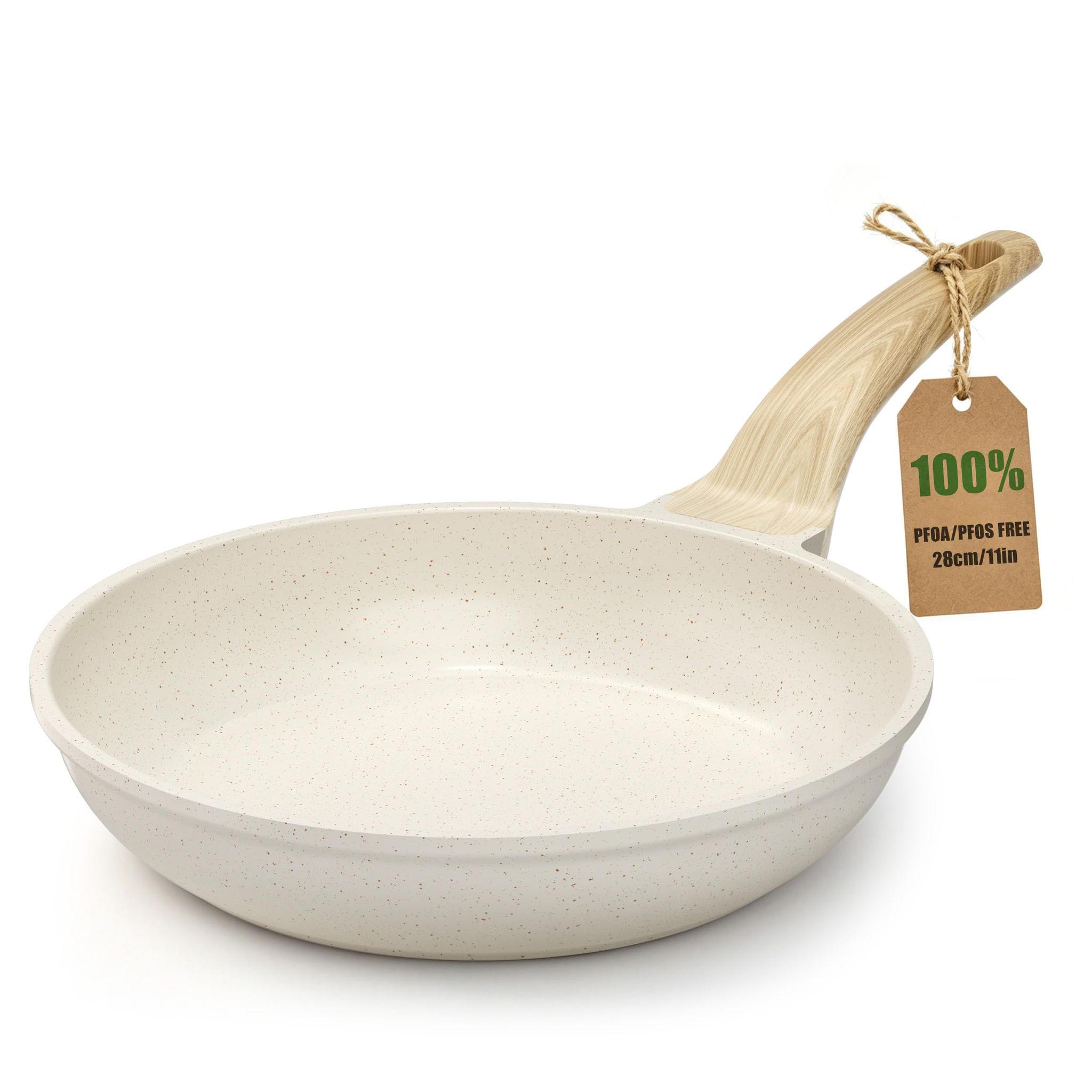 Yashe Bratpfanne Bzdd-28rlw, 28 Cm, 2,13 L, Antihaft, Weiß