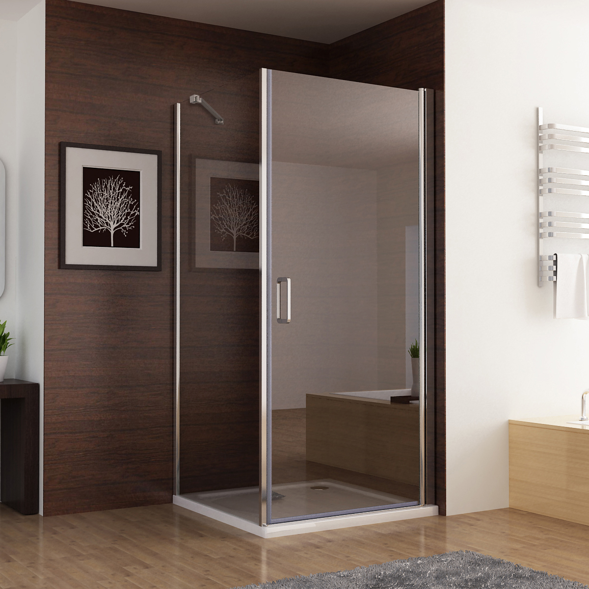 Miqu Duschkabine Eckeinstieg Dusche 80x80 X195cm Schwingtür 80 Mit Seitenwand 80 Nano Glas Mit Duschwanne