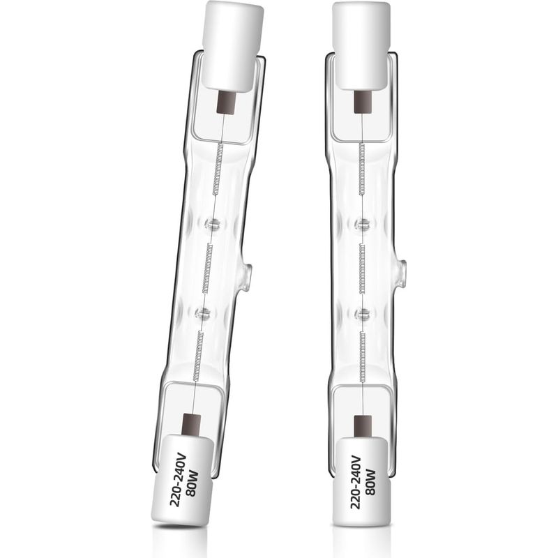 2er-pack R7s-lampen, 78 Mm, 80 W, Dimmbar, 1400 Lm, 2700 K, Für Flutlichtstrahler Und Sicherheitsbeleuchtung