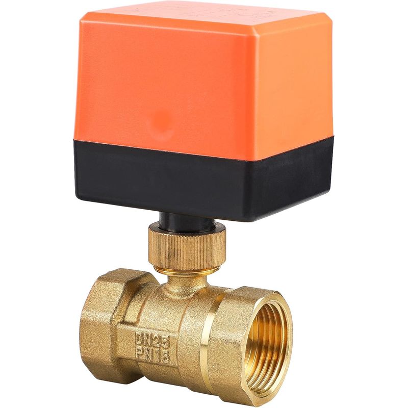1 Motorbetriebenes 2-wege-ventil Dn25, Messing, 230 V Wechselstrom, Heizung, Klimaanlage