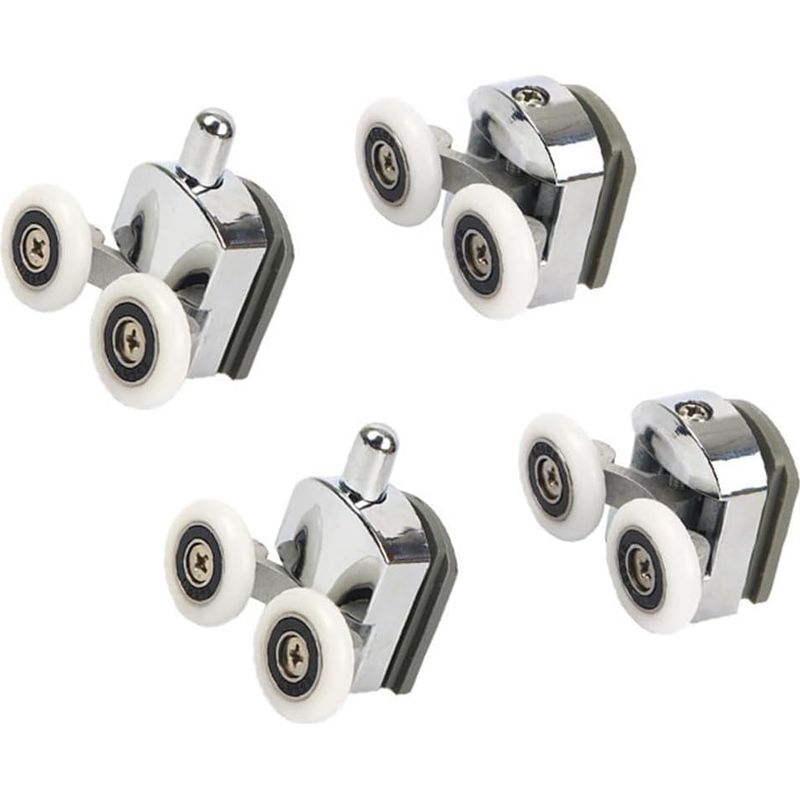 Satz Mit 4 Doppelrollen, Zinklegierung Und Abs, Geräuscharm, Für 3–6 Mm Glastüren, 23 Mm Durchmesser, Duschkabine