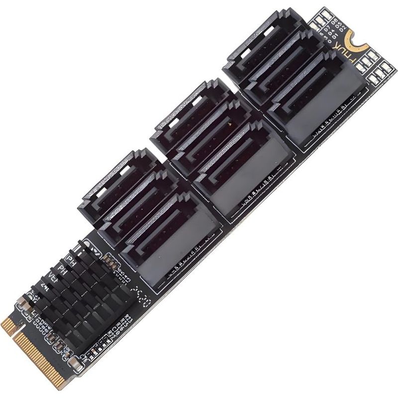 M.2-adapter, 9 Sata-anschlüsse, Pcie Gen3/gen4, 6 Gbit/s Bandbreite, Für Nas Und Computer
