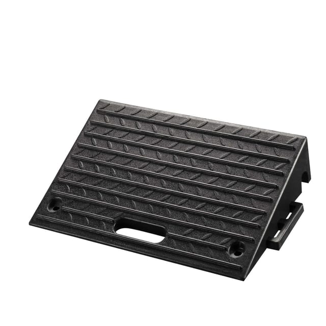 Wiltec Bordsteinrampe bis 50 t, Rampe aus robustem Gummi 500 x 315 x 107 mm, Modularer Aufbau, KFZ Auffahrrampe für Pkw, Motorrad oder Lkw