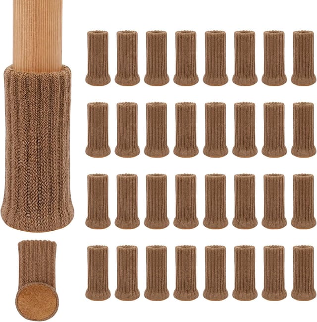 Rutschfeste Stuhlbeinsocken Aus Strick, Passend Für 2,5–5,1 Cm Dicke Stuhlbeine, Um Kratzer Zu Vermeiden Und Geräusche Zu Reduzieren, Für Einfache Bewegungen, 24er-pack – Taupe