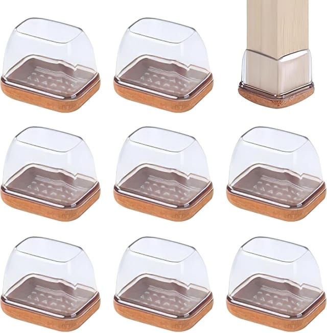 Silikon-Stuhlbeinschutz für Kratzfestigkeit und Geräuschreduzierung, Stuhlpolster, Silikonpolster – 8 transparente Stücke 3,2 x 2,2 cm, kratzfest,