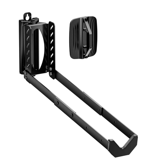 Wiltec - Fahrrad Wandhalterung 11,8 x 30,7-34 x 43,8-62,5 cm bis 35 kg, Fahrradhalterung universell, faltbare Fahrradaufhängung mit Schwenkarm