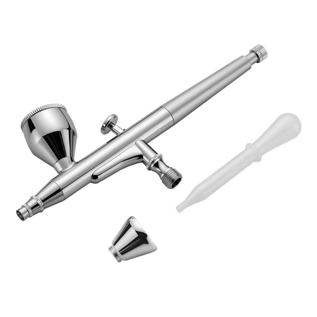 Wiltec - Airbrush Pistole X501, Air Brush mit 0,3 mm Düse und Flüssigkeitsbecher 7 ml, 2 ml, präzise Airbrushpistole für Nägel, Tattoo, Modellbau