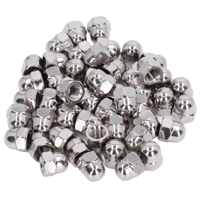 Longziming - 100-teiliges Edelstahl-Hutmuttern-Muttern-Set, Edelstahl-Zubehör-Set, M3-Sechskantkappen-Sortiment für Wartung und Reparatur(316)