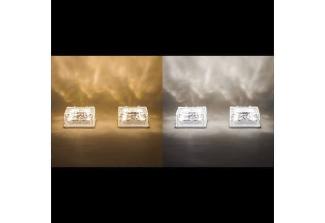 Esotec - Solar Glas-Pflasterstein Leuchtstein für außen 2er set wetterfest 102560