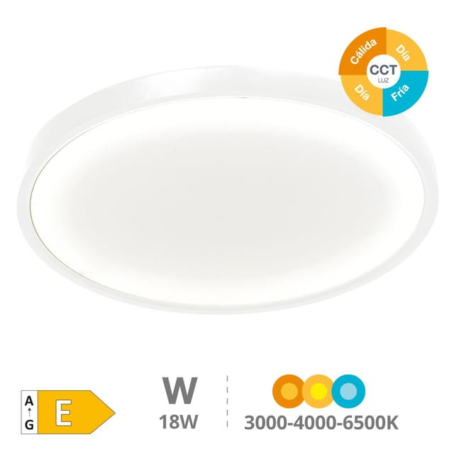 LED-Deckenleuchte 'Belair' (18W 3CCT 1980lm) IP44/IK4 Ø230x25mm weiße Farbe