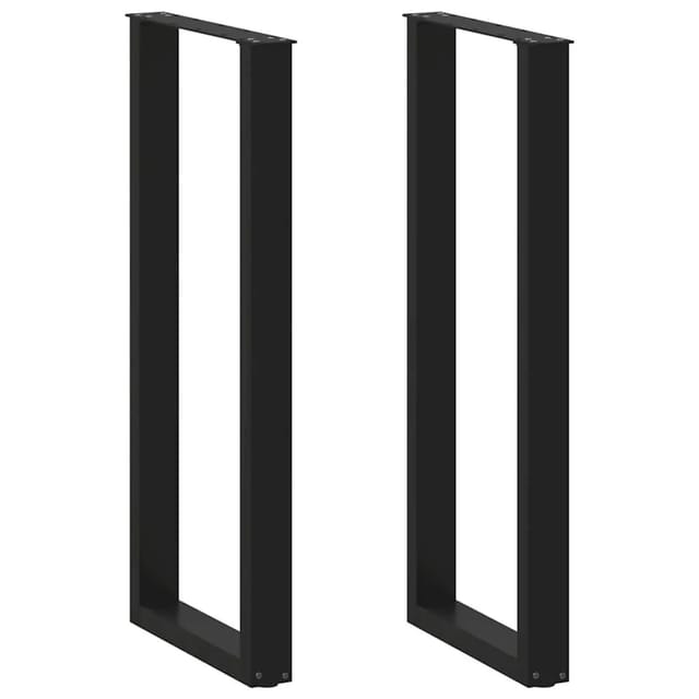 Bartischbeine U-Form 2 Stk. Schwarz 40x(110-111) cm Stahl vidaXL
