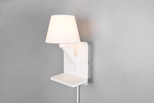 Trio Leuchten Wandleuchte COMFORT E14 weiß matt Metall/Stoff Wandleuchten