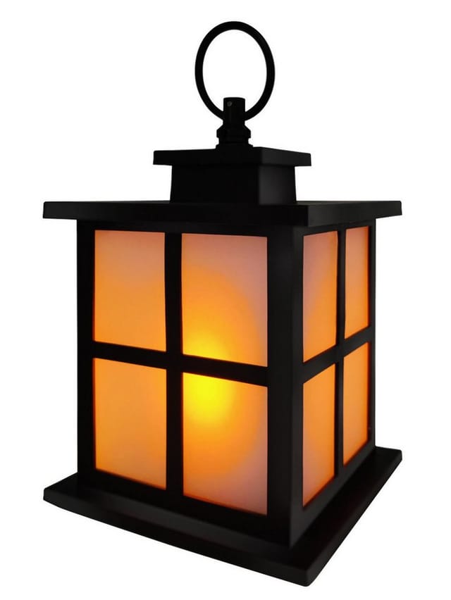 Trendline - led Laterne schwarz 12 x 12 x 18 cm batteriebetrieben mit Timer