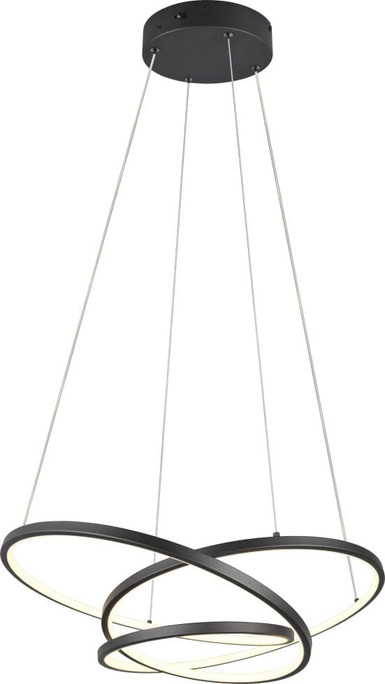 Trio - Moderne dimmbare led Pendelleuchte darvin Schwarz, Breite 64cm