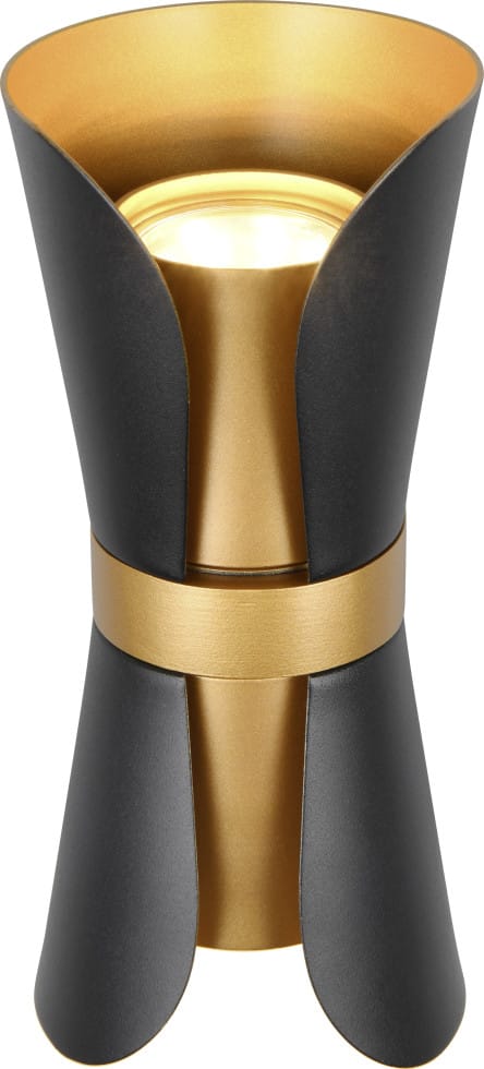 Wandleuchte coat Schwarz Gold mit Updown Lichtaustritt, Höhe 21cm