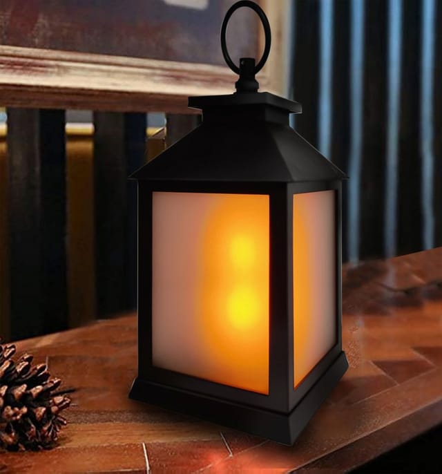 Trendline - led Laterne schwarz 10,5 x 10,5 x 21 cm batteriebetrieben mit Timer