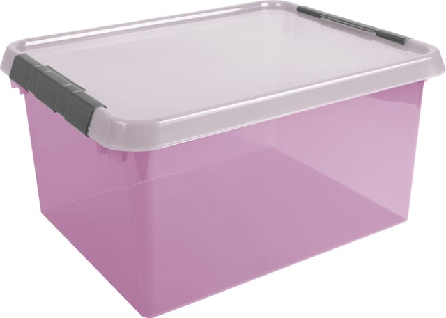 Sunware - Aufbewahrungsbox mit Deckel Comfort Line 36 l rosa transparent