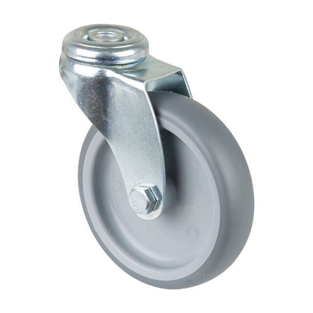 Lenkrolle 100mm Stahlbl verz Gummirad - Bs Rollen