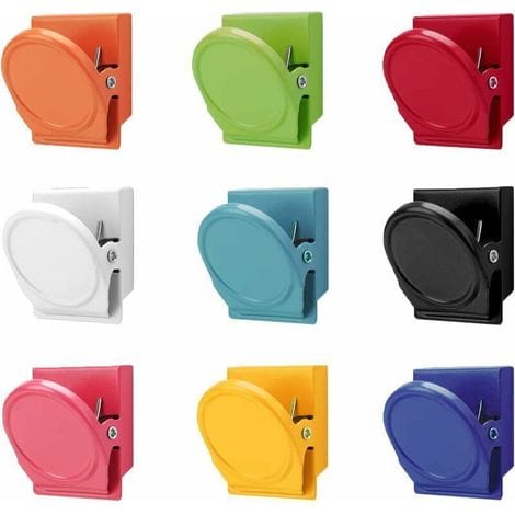9-teiliges Set magnetischer Kühlschrankclips, starke Whiteboard-Magnete, farbenfrohe, kratzfeste Clips für Büro und Schule