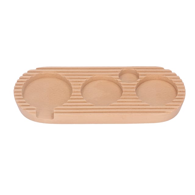 Multifunktionale Kaffeeabtropfschale mit 4 Holzschlitzen für Filter und Abtropfschalen, 58 mm / 2,28 Zoll