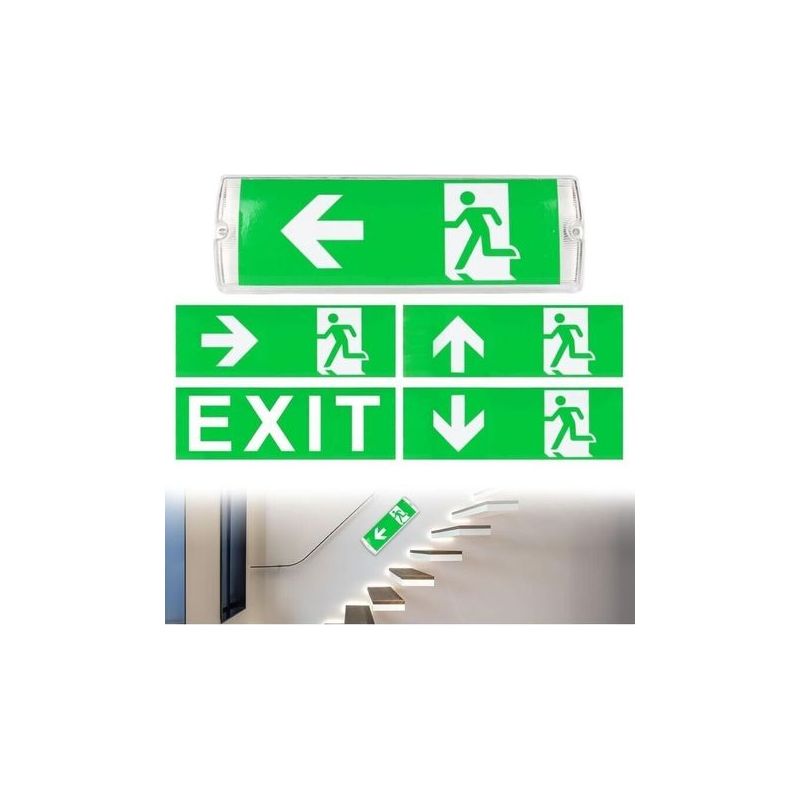 Fenoplastical Led-notausgangsleuchte, 5 W Sicherheitsbeleuchtung Für Evakuierungen, Mit 5 Piktogrammen, Wandmontage. Für Supermärkte Und Einkaufszentren.
