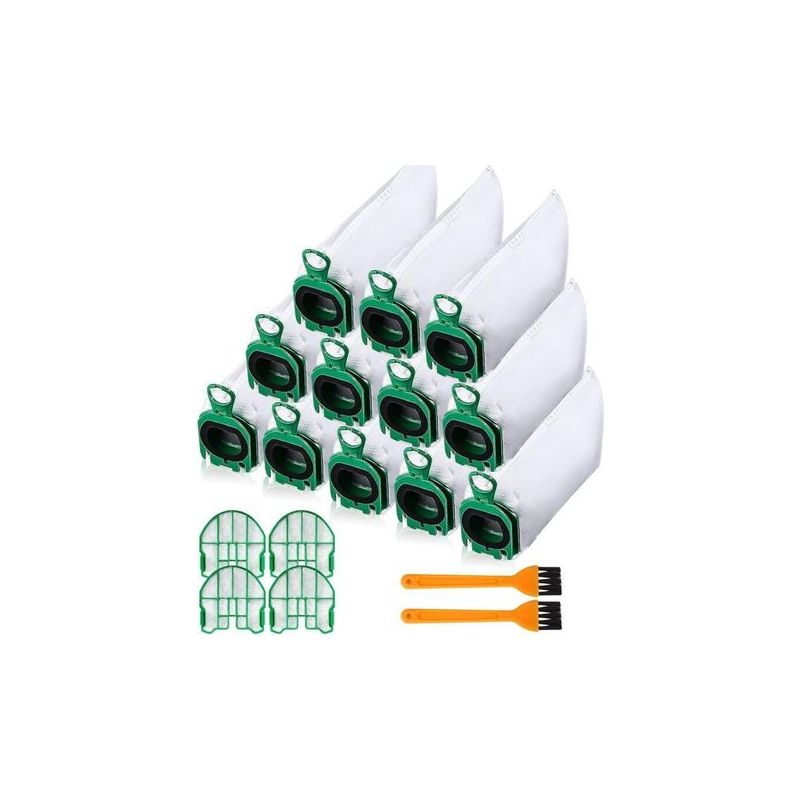 Dbbegk 12 Staubsaugerbeutel Für Vorwerk Kobold Vb100 Vb 100 Fp100 Fp 100, Ersatz-staubbeutel-set, Kompatibel Mit 4 Motorfiltern + 2 Reinigungsbürsten
