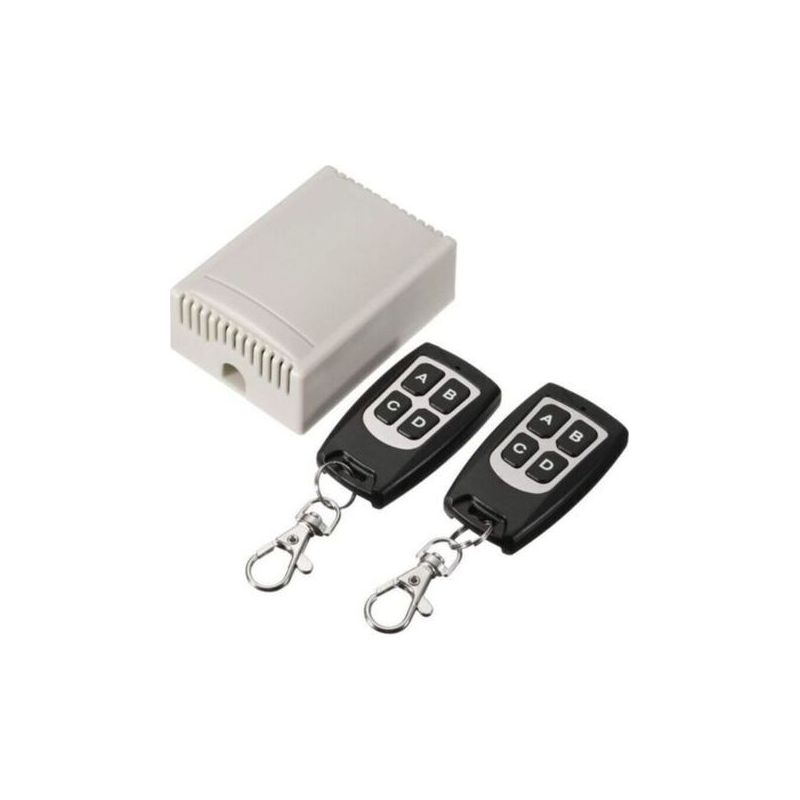 Dbbegk Drahtlose Fernbedienung 433 Mhz, 12 V Dc, 4 Kanäle, Funkrelais, 2 Sender + 1 Empfänger Für Garagentor-/einfahrtalarm