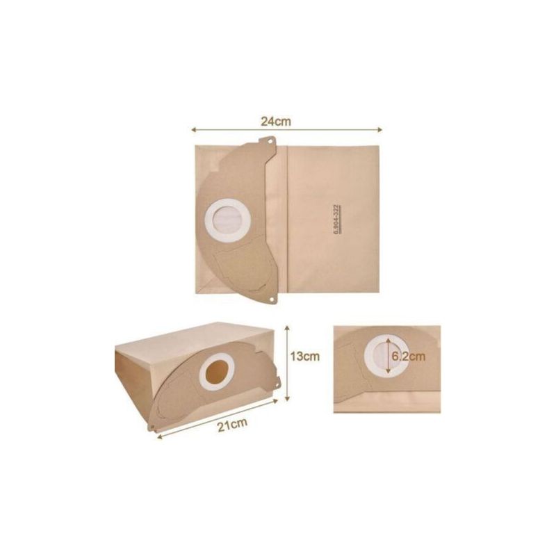 Dbbegk 15 Staubsaugerbeutel Für Kärcher Wd2 Mv2 6.904-322.0 Wd 2.200 Wd2250 A2004 A2054 A2099 Ersatz-papierfilterbeutel Für Nass- Und Trockensauger, Beutel Für Kärcher Wd2 Premium-zubehör